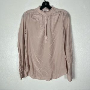 Aritzia Babaton pink silk blouse size small